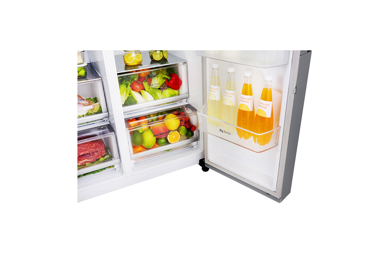 LG GSI960PZAZ side-by-side køle-fryseskab Fritstående 625 L F Rustfrit stål